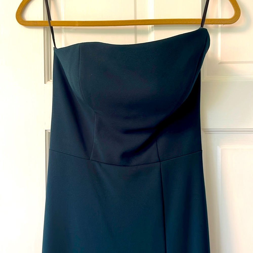 Deep Green Asymmetrical Strapless